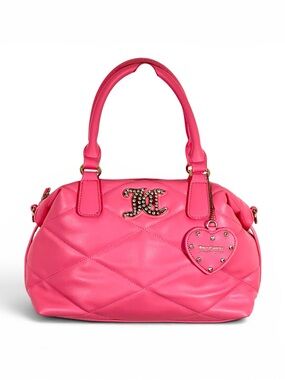 Juicy Couture Brighter Than A Diamond Satchel Pink Lemonade Quilted Bag